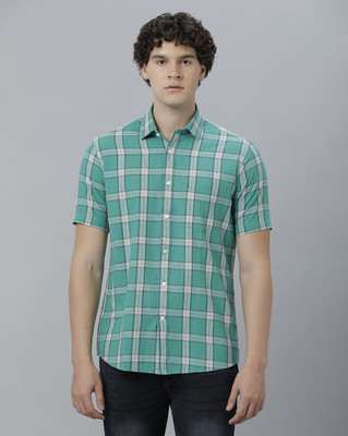 CAVALLO BY LINEN CLUB Men Striped Casual Green Shirt