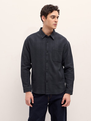 THE BEAR HOUSE Men Checkered Casual Grey Shirt
