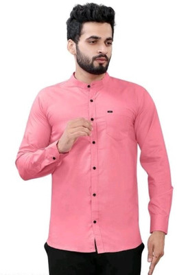 JILANI TRADERS Men Solid Casual Pink Shirt