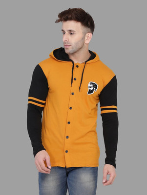 GEUM Men Solid Casual Gold, Black Shirt
