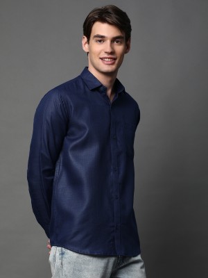 brown brothers Men Printed Casual Blue Shirt