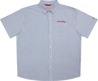 ludic Men & Women Striped Wedding Blue Shirt
