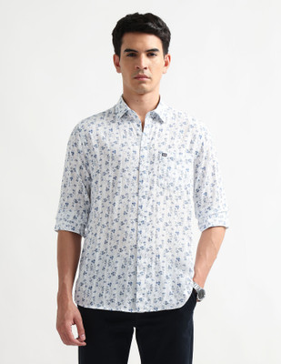 Arrow Sport Men Floral Print Casual White Shirt