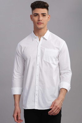 shardha enterprise Men Solid Casual White Shirt