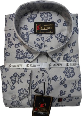 Elanpro Men Printed Casual Dark Blue, Grey Shirt