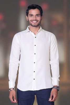 TRENDING LAXMI TREND Men Solid Casual White Shirt(Pack of 2)