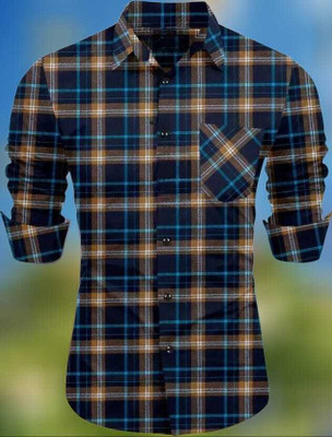 BALDHAFAB Men Solid Formal Yellow Shirt