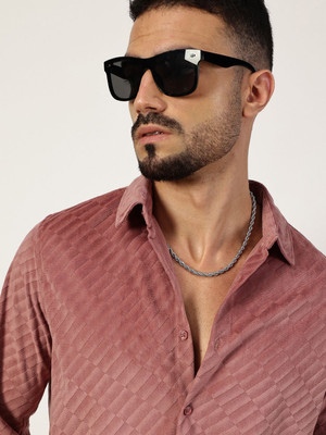 THOMAS SCOTT Men Self Design Casual Pink Shirt