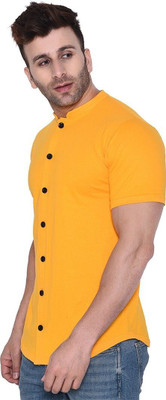 BEYOU FASHION Men Solid Formal Yellow Shirt
