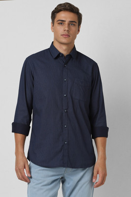 VAN HEUSEN Men Printed Casual Dark Blue Shirt