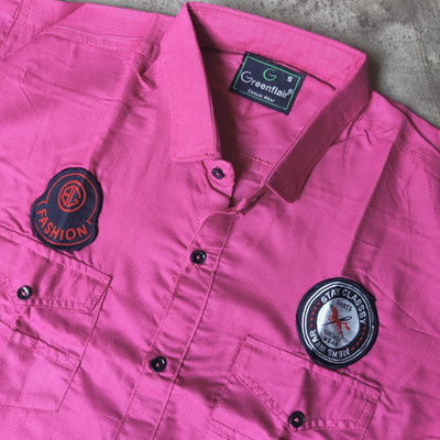 GreenFlair Men Striped Casual Pink Shirt