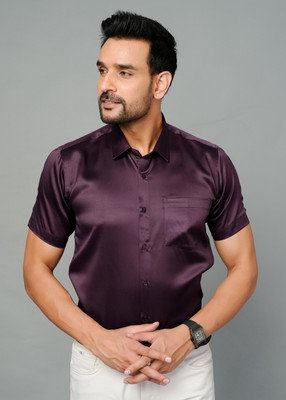 BlackLilly Men Solid Formal Purple Shirt