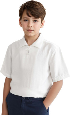 Rare Ones Boys Solid Casual White Shirt