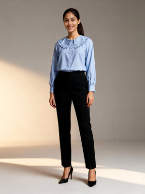 Powerpink Wx Women Solid Formal Blue Shirt