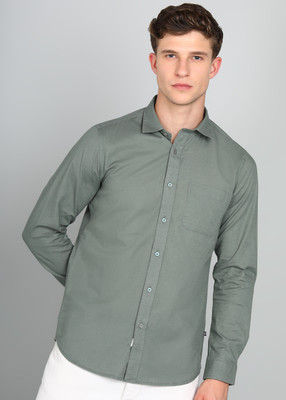 INTEGRITI Men Solid Casual Green Shirt