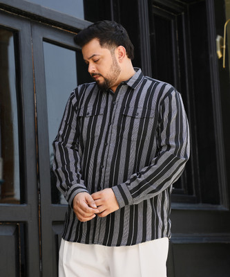 Instafab Plus Men Striped Casual Multicolor Shirt