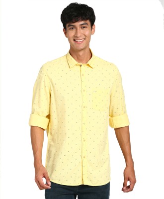 TURTLE Men Printed Casual Yellow Shirt