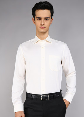 LOUIS PHILIPPE Men Solid Formal Cream Shirt