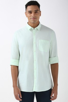 LOUIS PHILIPPE Men Striped Casual Green Shirt