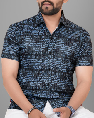 METRONAUT Men Printed Casual Blue Shirt