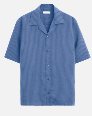 COMBRAIDED Men Self Design Casual Pink Shirt