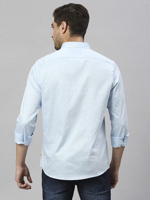 THOMAS SCOTT Men Solid Casual Light Blue Shirt