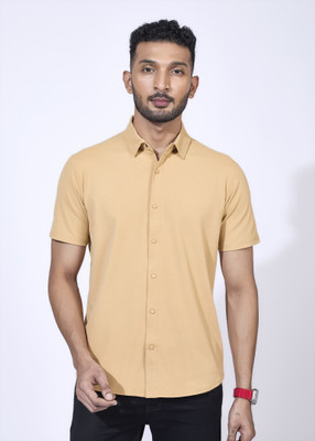 ParcelYard Men Solid Casual Beige Shirt