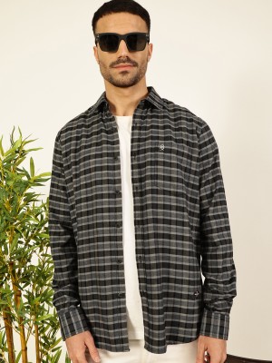 THOMAS SCOTT Men Checkered Casual Grey, Black Shirt