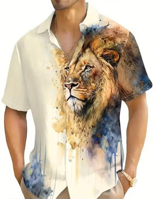 LAMILZA Men Dyed/Ombre Casual Cream Shirt