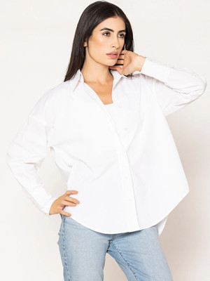 HOC Women Solid Casual White Shirt