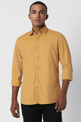 PETER ENGLAND Men Solid Casual Beige Shirt