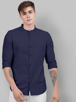 Lee Cross Men Solid Casual Dark Blue Shirt