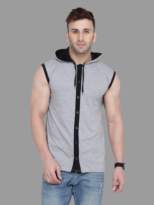 GEUM Men Solid Casual Silver Shirt