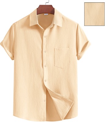 Tee Projekt Men Self Design Party Beige Shirt