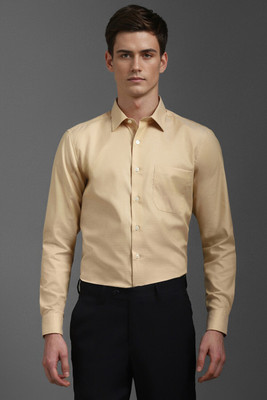 LOUIS PHILIPPE Men Self Design Formal Beige Shirt