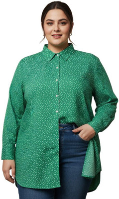 stylemyth Women Printed Casual Green Shirt