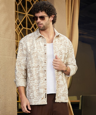 CAMPUS SUTRA Men Embroidered Casual White Shirt