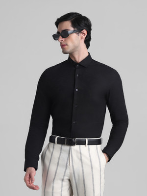 JACK & JONES Men Solid Formal Black Shirt