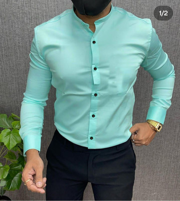 SHIRTZONE Men Solid Casual Light Blue Shirt