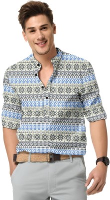 Dgshoppers Men Printed Casual Blue, Light Blue Shirt