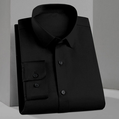 UWR Men Solid Casual Black Shirt
