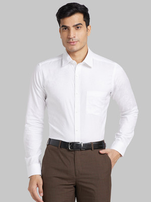Raymond Men Self Design Formal White Shirt
