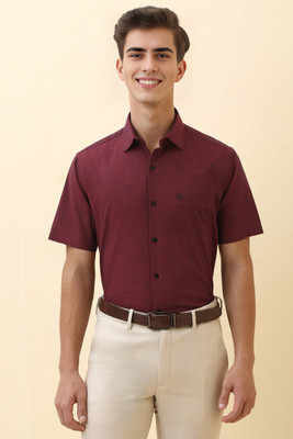 Allen Solly Men Solid Formal Maroon Shirt