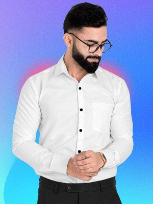 Typetron Fashion Men Solid Formal White Shirt