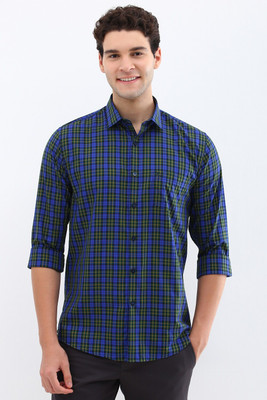 Allen Solly Men Checkered Casual Blue Shirt
