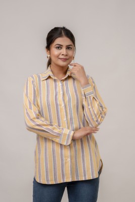 KANCHUK Women Striped Casual Multicolor Shirt