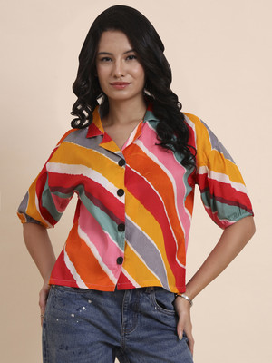 Dressberry Women Color Block Casual Multicolor Shirt