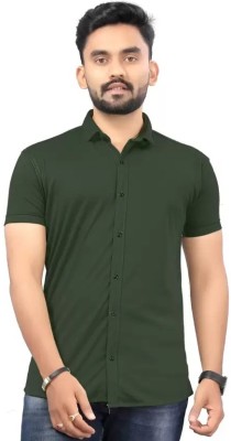 JANAKI ENTERPRISE Men Solid Casual Dark Green Shirt