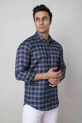 Tanip Men Checkered Casual Grey Shirt