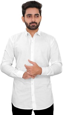 Heeva Men Solid Casual White Shirt